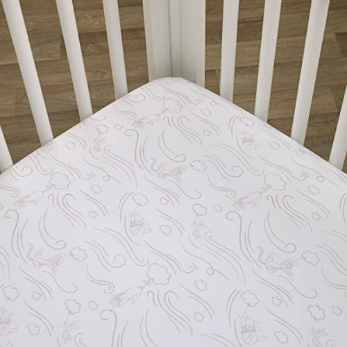 Image of Disney Winnie The Pooh - Blustery Day Grey and White Clouds Fitted Crib Sheet