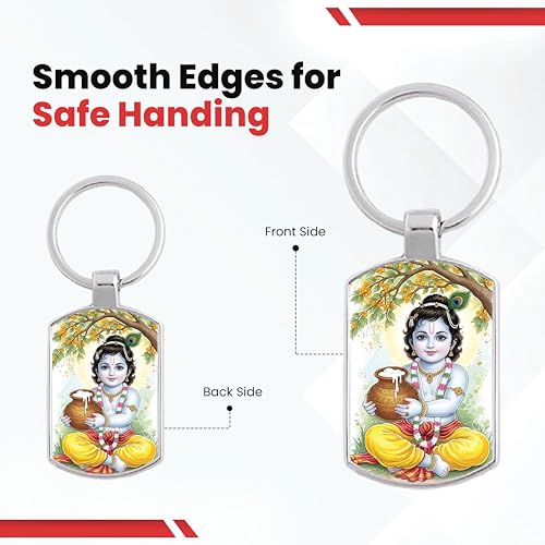 Image of Stylish Metal Keychains with Permanent Glossy Print - Inspirational Quotes & Spiritual Designs - Perfect Key chains for loved ones, Personal Use, Gifts & Return Gifts