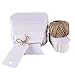 Gudotra 100pz Scatoline Portaconfetti Bianche +100pz Bigliettini +30M Corda Scatole Kraft per Confetti Matrimonio Comunione Battesimo Compleanno (6 * 9cm)