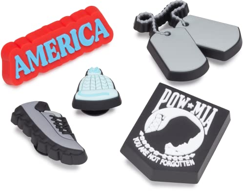 Image of Crocs Unisex-Adult Jibbitz US Military Shoe Charms, Proud to Serve, 5 Pack
