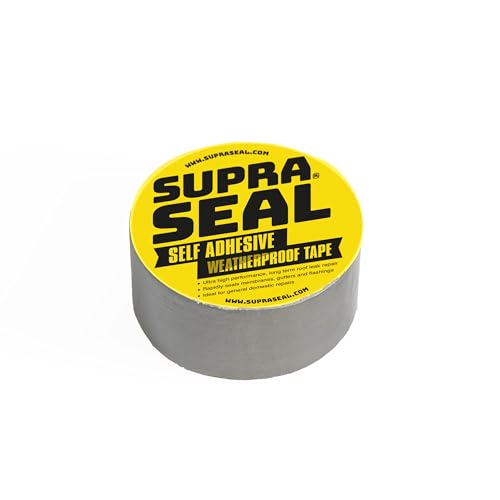 Supraseal - Duct Tape, Heavy Duty Roof Sealant, UV Resistant and Waterproof Tape, Outdoor Use and Indoor, Multipurpose for Leaks, Pipes, and More, Durable Butyl Gaffer Tape (Grey) (50mm x 5m)