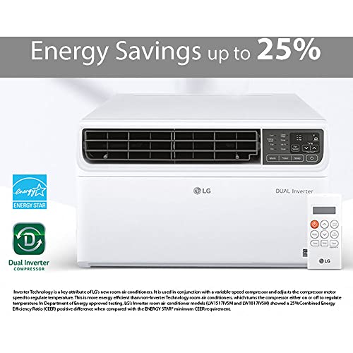 image for LG 14,000 BTU Dual Inverter Smart Window Unit Air Conditioner, Cools 8