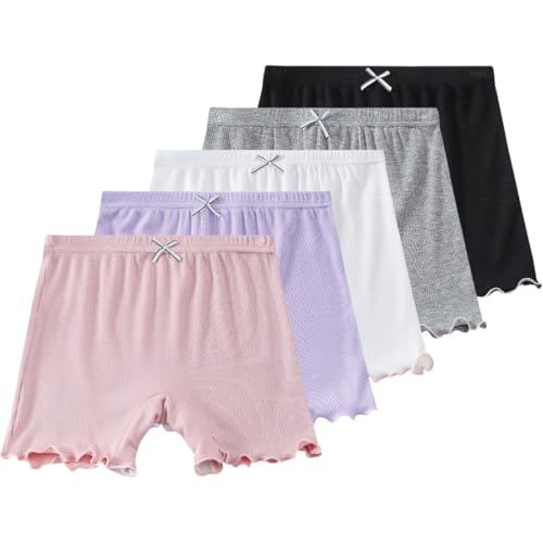 Short fille coton modal extensible et respirant lot de 5 cyclistes de sport unis