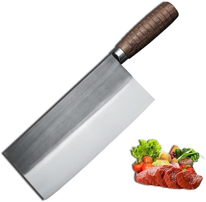 Meat Cleaver,Cleaver Knife 7.5 Inch Hand Forged Chinese Slicing Knife Kitchen Cleaver Butcher Knife Meat Vegetable Sushi Cutting Filleting Knife Chef Cooking Cutte