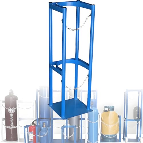 Support bouteille oxygène et gaz avec étagère métallique de rangement au sol