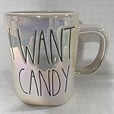 Rae Dunn I WANT CANDY Mug IRIDESCENT - Valentine's Day - 16 oz - Dishwasher and Microwave safe