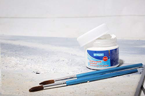 Stylex 28601 - Strukturpaste fein, 100 ml Dose, trocknet weiß matt und deckend auf, kann eingefärbt oder übermalt werden, für reliefartige Effekte (Packung mit 2)