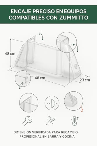 Miniatura 6 de Cubetasgastronorm Caratula Frontal Completa Para Exprimidor Compatible Con Zummito Z05 Z06 Z05a Recambio Original Protector Plástico Técnico Transparente Alta Resistencia Hostelería Profesional