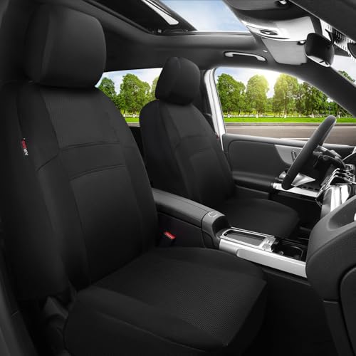 Image of CAR PASS 3D Air Mesh Car Seat Covers Two Front Seats Only, Universal Seat Covers for Car Fit SUV,Vans,Sedan,Trucks, Breathable Automotive Interior Seat Covers Airbag Compatible (Black)
