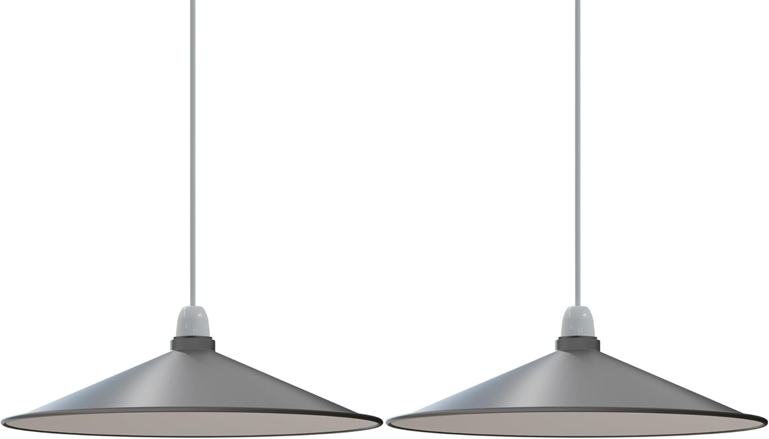DC VOLTAGE Grey Metal Ceiling Lamp Shade 40CM Easy Fit Light Pendant Modern Ceiling Lighting Shade for Bedroom, Hallway, Office Restaurant Industrial Farmhouse Light Shades Hanging Pendant