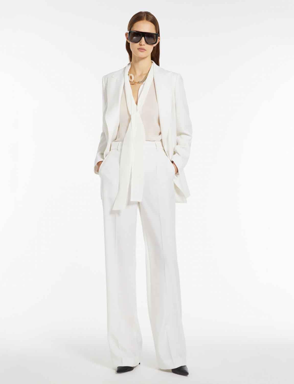 Women's Suit Casual Double Breasted Jacket and Pants Tailored Fit Outfit