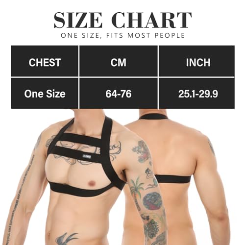 Image of Mens Harness Belt Nylon Elastic Body Shoulder Strap Sexy Halter Club Wear Cosplay Costume