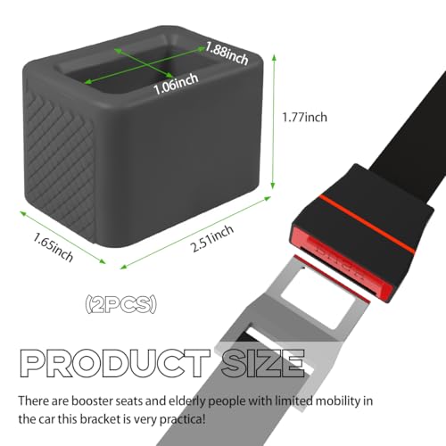 image for Augeny 2 PCS Seat Belt Buckle Holder, Silicone Auto Rear Seatbelt Buck