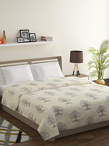 Image of Swayam Double Size AC Comforter | 254 cm X 228 cm | Beige, 150 GSM | Comes with Health Layer : Prevents oozing Out of Fibre