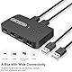 KVM Switch, eppfun USB Switch 2PC 2 In 4 Out, Usb Umschalter mit Fernbedienung, eine Maus/Tastatur für 2 pcs gleichzeitig