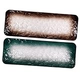 BAZEITFLOW 2 piezas Platos de Sushi de Japonesa Verde y Marrón Prácticos y Decorativos para Hogar Restaurante y Catering Bandejas Apilables Fáciles de Limpiar