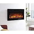 Naomi Home Electric Fire Place Heater for The Wall Mount, Living Room Black 30 Inches/12 Flame Colors