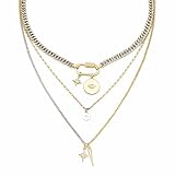 Un cadeau idéal : l'ensemble de bijoux en or avec trois chaînes différentes. Parfait pour les femmes qui aiment les chaînes dorées et les chaînes en argent. Les colliers sont faciles à combiner et conviennent à toute tenue ou occasion
