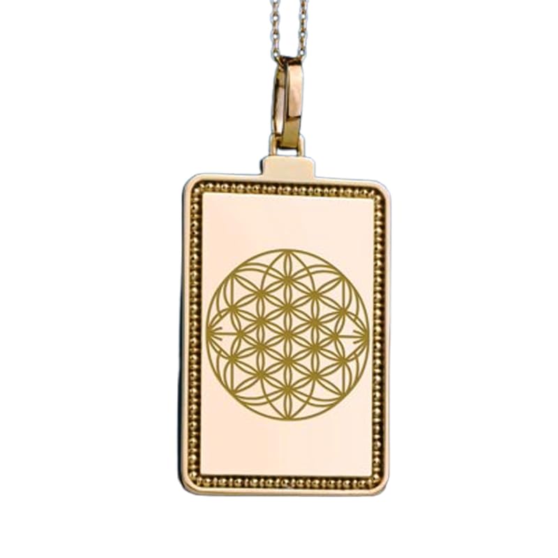 Collier Fleur de Vie argent et or avec chaîne maille forçat