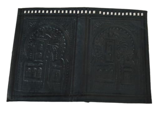 Treasures Of Morocco Moroccan Handmade Leather Wallet Traditional Vintage Carved Bi-fold3