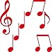 GreenIT 2 Sets Aufkleber Notenschlüssel Violinschlüssel 20cm + Noten Tattoo Auto Tür Fenster Deko Folie (rot)