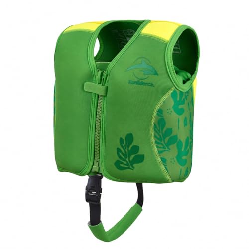 Konfidence Premium Swim Vest For Baby Toddler & Kids Up to 12 Years - UKCA/CE & Swim School Approved with Adjustable Buoyancy Ideal for Learning to Swim (Maui Green S (Up to 3 years))