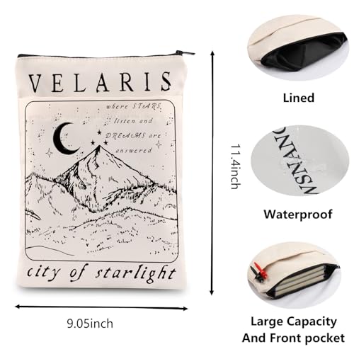 FOTAP ACOMAF Inspired Gift Acotar Velaris Book Sleeve Women City of Starlight Gift Vintage Stars Graphic Book Sleeve Acotar Merch Book Lover Gift Velaris Gift (Velaris Whithe bs) - Image 2