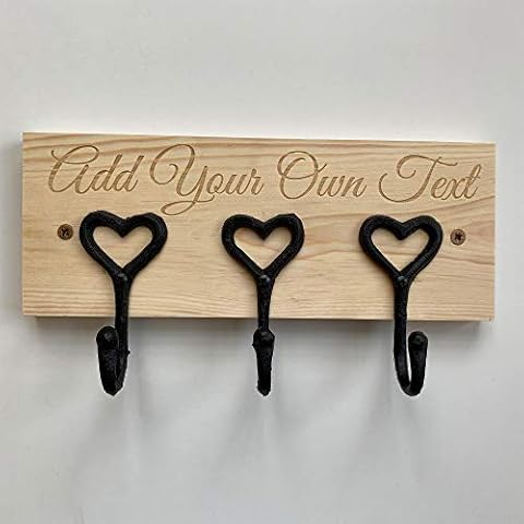 Personalised Coat Rack with Heart Hooks Cover