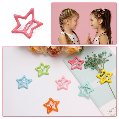 30 Pcs Star Shaped Metal Hair Clips Barrettes For Girls Non-Silp Kids Mixed Color Cute Hair Accessories (Star30Pcs) #TOP5