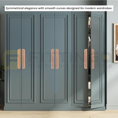 Image of VEZEL Aluminium Wardrobe Handle 288mm - Modern Cabinet Pull, PVD Rose Gold Finish for Wardrobe, Drawer & Cabinets - Pack of 2-| 3 Years Warranty |