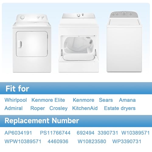 Image of Upgraded Dryer Door Seal Part Compatible with Whirlpool WED49STBW1 | WED4950HW0 Maytag and Kenmore Dryer Parts Model 110 Series Replace#: W10906683 W1082358 Durable Outer Nylon Inner Stainless