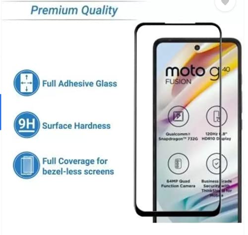 Image of Screen Protector for Motorola Moto G40 Fusion /Moto G60 (Black) Tempered Glass Edge-to-Edge 6D Screen Guard With Installation Kit