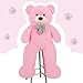 Giant Teddy Bear Stuffed Animals Plush Toy Life Size Big Plush Pink Teddy Bear for Kids Girlfriend, Soft Stuffed Bear Animals for Birthday Valentine's Day Anniversary Christmas(120cm/47.2inch, Pink)