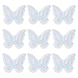 Material: Organza JIHUOO 20 Stück Organza-Spitzen-Schmetterlinge, Chiffon-Stoff, Schmetterlinge, Schmetterling, Spitzenborte, kleine bestickte Schmetterlings-Patches, dekorative Schmetterlings-Applikationen,