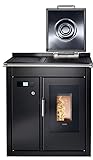 BRICOSOL Cocina DE PELLETS KLOVER Modelo Smart 80 BT Negro