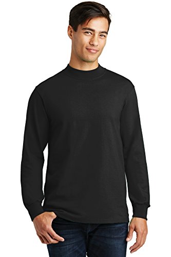 PORT AND COMPANY Mock Turtleneck (PC61M) Jet Black, S