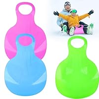 3pcs Snow Sled Board Plastic Snow Sledge with Handle Heavy Duty Ski Board Outdoor Winter Toys Skiing Boards Snowboard for Children Play on Ice Snow Grass and Sand (Mix 2)