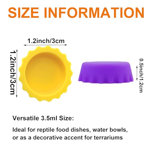 Meow&Woof Crested Gecko Food and Water Feeding Cups, Reptile Food Dish, Colorful Water Bowl for Bearded Dragon Tank Terrarium Accessories Supplies for Tortoise, Crab and Small Pet - Image 3