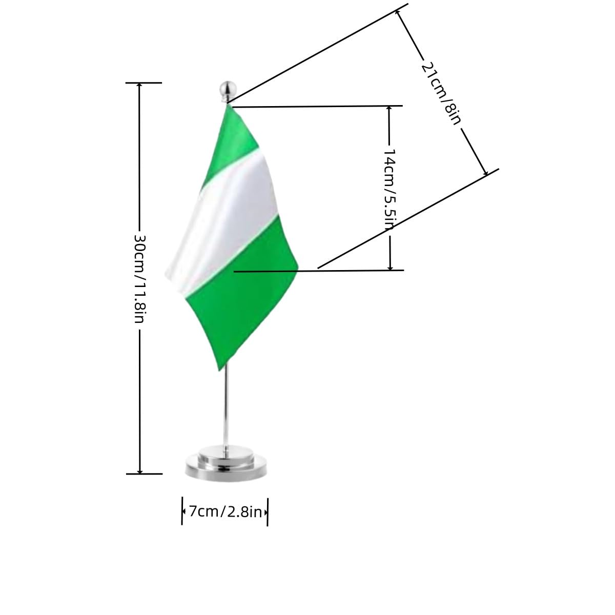 Nigerian Table Flag with Resistant Stainless Steel Stand Base Nigeria Desk Flag For Veteran Office Home International Conference British Theme Party Holiday Decorations - Image 2