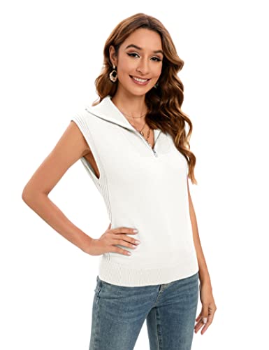 Image of Amarmia Womens Mock Neck Twist Front Knit Sweater Vest Sleeveless Ribbed Slim Fit Solid Soft Sexy Trendy Pullover Tank Tops