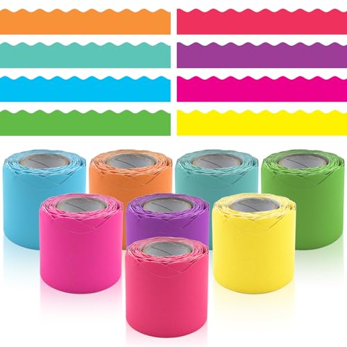 8 Rolls 262.4 Ft Bright Bulletin Board Borders Set - Decorations ...
