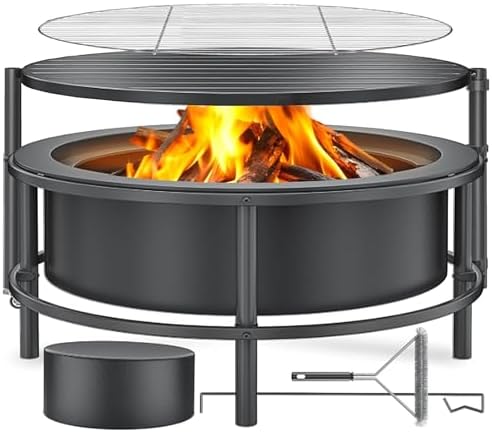 Fire Pits for Outside Wood Burning, Large Outdoor Fire Pit Stove ...