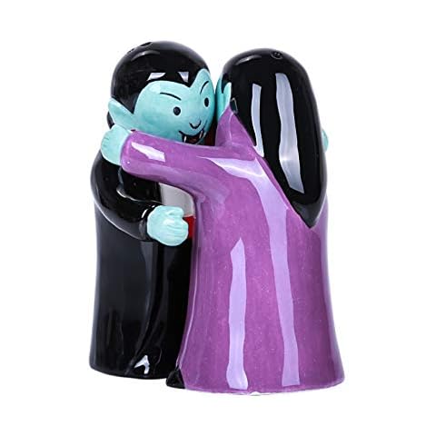 Pacific Trading Hugging Vampires Ceramic Salt and Pepper Shakers Magnetic Cover