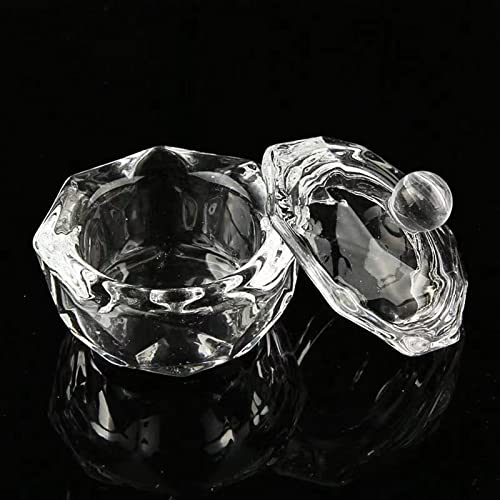 Cuenco de vidrio cristal para mezcla acrílica con tapa miniatura 3