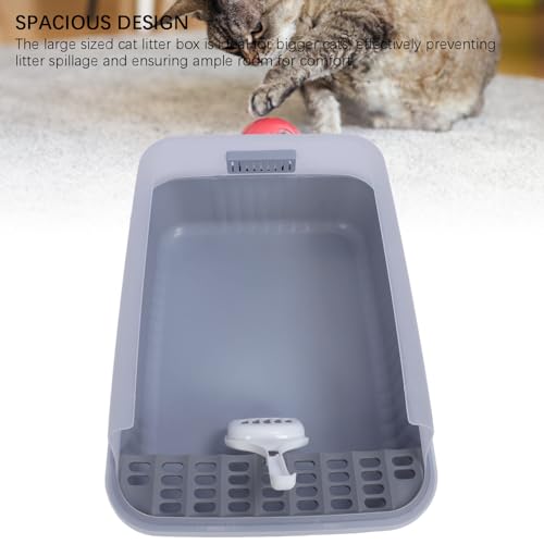 Caixa de Areia para Gatos, Caixa de Areia Grande Com Tampa e Tampa de Peneiração Superior Caixa de A