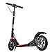 FQCD Non-électrique Adulte Trottinette Unisexe avec 2 Grandes Roues, Noir réglable Guidons Migration Quotidienne Scooters, Soutien Poids 100 kg, Parfait for Les trottoirs de la Ville/Banlieue/urba