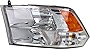 Evan-Fischer Headlight Assembly Compatible with 2013-2018 Ram 1500 2500 3500 Halogen Standard Type Chrome Interior Includes 2019 Ram 1500 Classic Driver Side