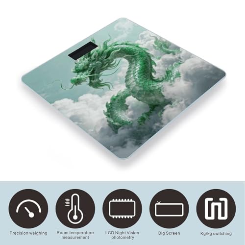 Báscula digital Jade Dragon Cloud para peso corporal blanca miniatura 3