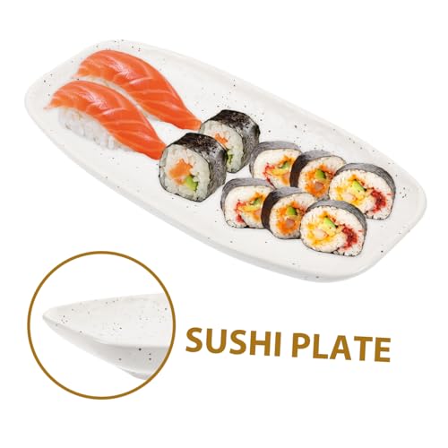 Plato cerámico rectangular para sushi y postres miniatura 6