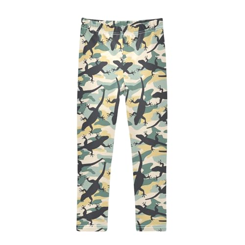 senya Girls Printed Leggings Yoga Pants Lizard in Camouflage Pattern for Kids in 4t to 10 Years, 4T